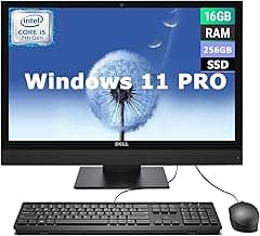 Dell Optiplex 3050 All-in-One Desktop Computer - 3050 AIO Desktop PC - Intel Core i5-7500 - 16GB RAM - 256GB SSD - Windows 11 Pro (renewed)