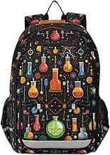 Cartoon Chemistry Backpack Kids School Bag Lightweight Laptop Backpack Elementary Capacity Student Bookbags for Travel Daypack with Reflective Stripes