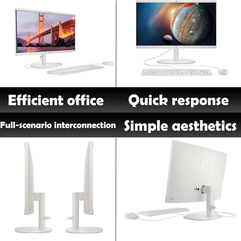 HP 2025 All-in-One Computer | 32GB RAM & 1TB SSD | 21.5" FHD VA Display | Intel Celeron J4025 | Windows 11 Pro | UHD Graphics 600 | Wi-Fi 6 | Student & Business | White