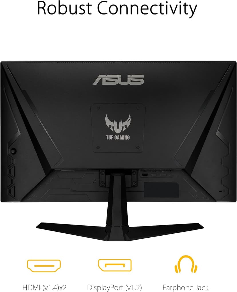 ASUS TUF Gaming 27" 1080P Monitor - Full HD, 165Hz (Supports 144Hz), 1ms, Extreme Low Motion Blur, FreeSync Premium, Shadow Boost, Eye Care, HDMI, DisplayPort, Tilt Adjustable - VG277Q1A,Black