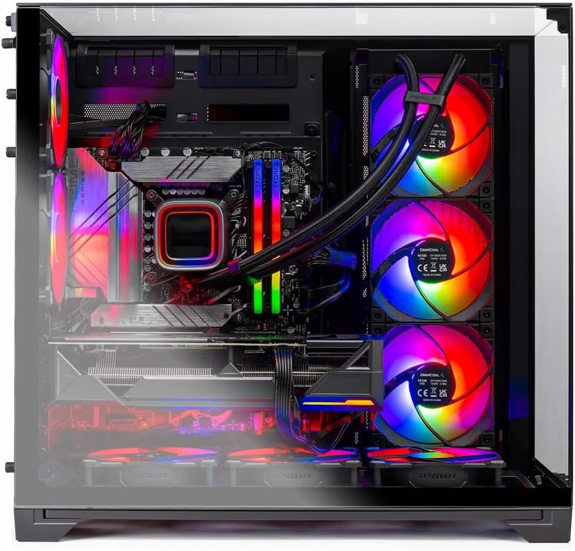Skytech Gaming O11 Vision Desktop PC, Ryzen 7 9800X3D 4.7 GHz (5.2 GHz), AMD RX 9070XT 16GB, 2TB Gen4 NVMe SSD, 32GB DDR5 RAM 6000 RGB, 850W Gold ATX 3 PSU, 360mm ARGB AIO, Wi-Fi, Win 11