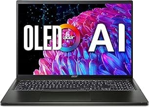 Acer Swift Edge 16 Laptop | 16" OLED WQXGA+ 3200 x 2000 Display | Unlock AI Experiences | AMD Ryzen 7 8840U Octa-Core Ryzen Processor | 16GB LPDDR5 | 1TB PCIe Gen 4 SSD | Wi-Fi 7 | SFE16-44-R8HM