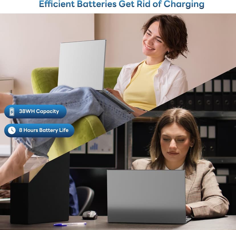jumper Laptop Computer 16 Inch, Office 365, Laptops with 16GB RAM, 1152GB Storage, FHD IPS 1920x1200 Display, 12th N95 CPU(Up to 3.4GHz), 38WH Battery, 2 Speakers, Mini HDMI, 16:10.