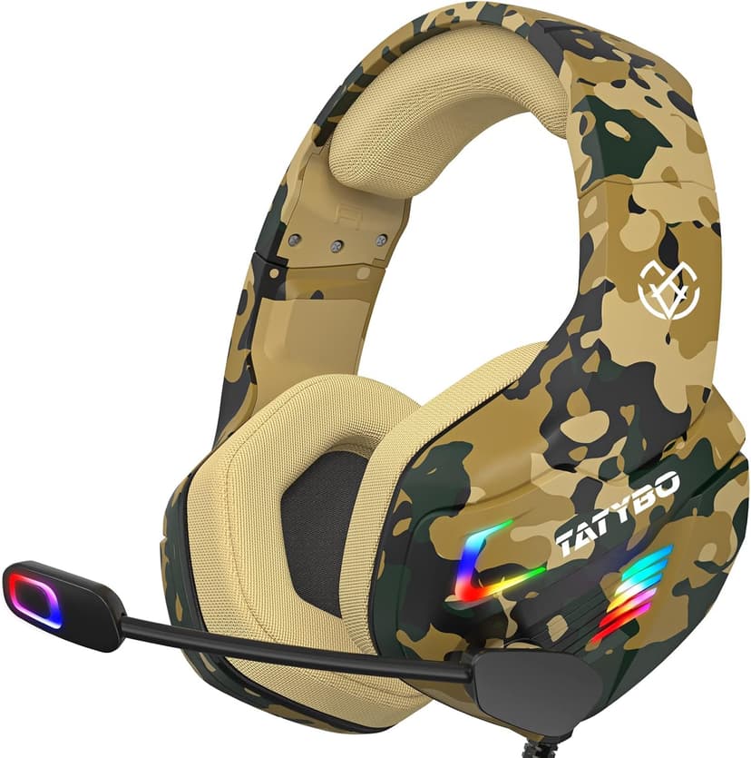 Gaming Headset for Ps5 Ps4 Xbox One Switch PC with Noise Cancelling Mic, Surround Sound PS5 Gaming Headphones with RGB Light