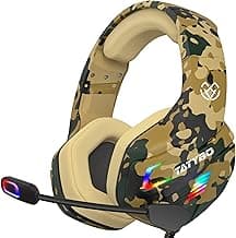 Gaming Headset for Ps5 Ps4 Xbox One Switch PC with Noise Cancelling Mic, Surround Sound PS5 Gaming Headphones with RGB Light