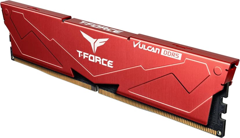 TEAMGROUP T-Force Vulcan DDR5 32GB (2x16GB) 6000MHz (PC5-48000) CL38 Intel XMP 3.0 & AMD Expo Compatible Desktop Memory Module Ram Red FLRD532G6000HC38ADC01