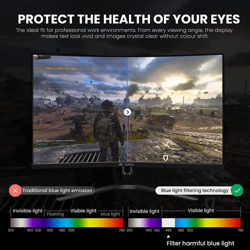 ZZA 27 Inch Gaming Monitor, Computer Monitor Frameless Ultra-Fast 280Hz/240Hz 1ms FHD 1080P,Curved Monitor 1800R|FreeSync|99% sRGB|HDR|Low Blue Light|HDMI DP Ports|VESA Mount|Metal Stand