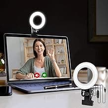 Video Conference Lighting Kit, Ring Light for Monitor Clip On,for Remote Working, Distance Learning,Zoom Call, Self Broadcasting and Live Streaming, Computer Laptop Video Conferencing