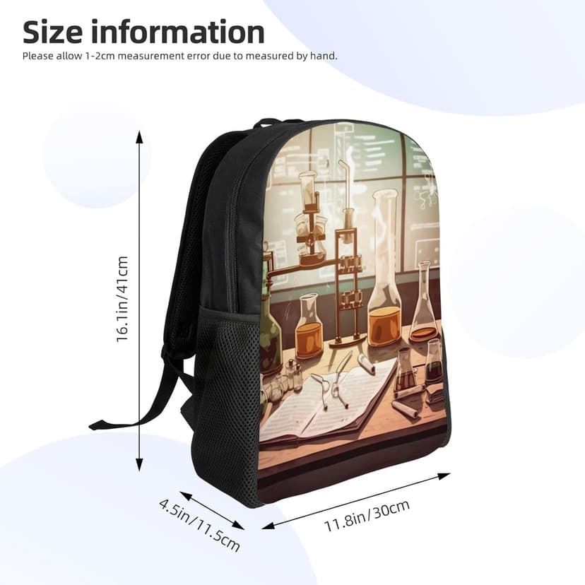 Chemistry Lab Laptop Backpack for Travel Waterproof College Backpack Men Women Laptop Bag Casual Daypack