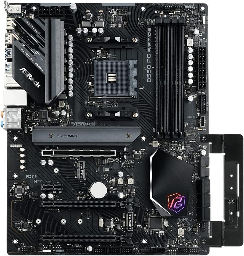 ASRock AMD B550 PG Riptide ATX Motherboard Dual Channel DDR4 4933 MHz AM4 Socket 128 GB SATA3 6.0 Gb/s M.2