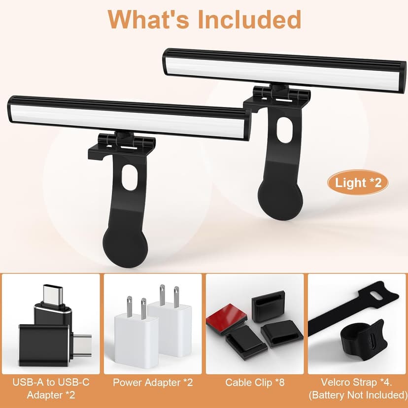 Video Conference Lighting, Monitor Light Bar, Eye-Caring Computer Light, Screen Light Bar,Webcam Streaming Lights, Zoom Lighting for Computer, Replaces Ring Light for Zoom Meetings