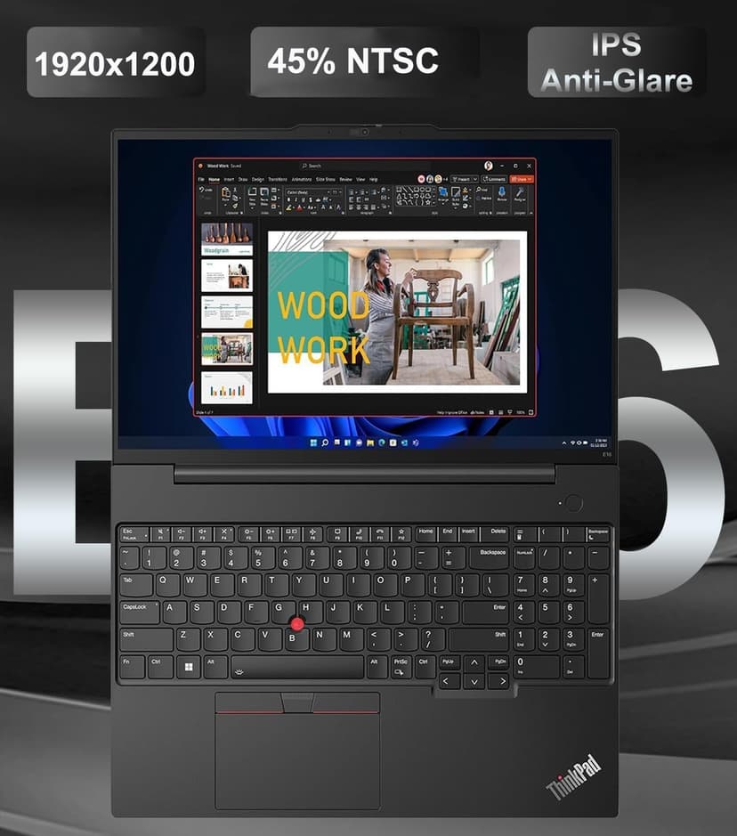 Lenovo ThinkPad E16 Business Laptop (16" FHD+ Anti-Glare, Intel 10-Core i7-1355U, 40GB RAM, 1TB SSD), Backlit, Fingerprint, 1080p Webcam w/Shutter, Thunderbolt 4, Ethernet, Win 11 Pro w/ AI Copilot