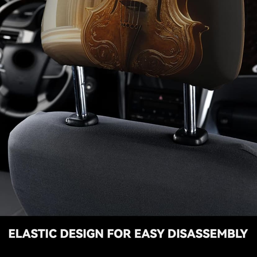 Unreal Engine Cello 2 Pcs Personalized Car Headrest Cover with Headrest Covers for Car Soft Breathable Car Headrest Fit for Most Cars Sedan Van Vehicles ﻿
