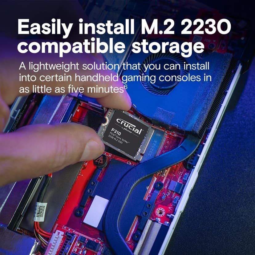 Crucial P310 2TB PCIe Gen4 2230 NVMe M.2 SSD - Up to 7,100 MB/s - Uplevel Your Console - Internal Solid State Drive (PC) - CT2000P310SSD2​​