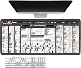 XL Waterproof Office Shortcuts Mouse Pad – 3DMAX/Blender/UG NX Cheat Sheet | Non-Slip Stitched Edge for Gaming & PC Office Work (CAD,Extended)