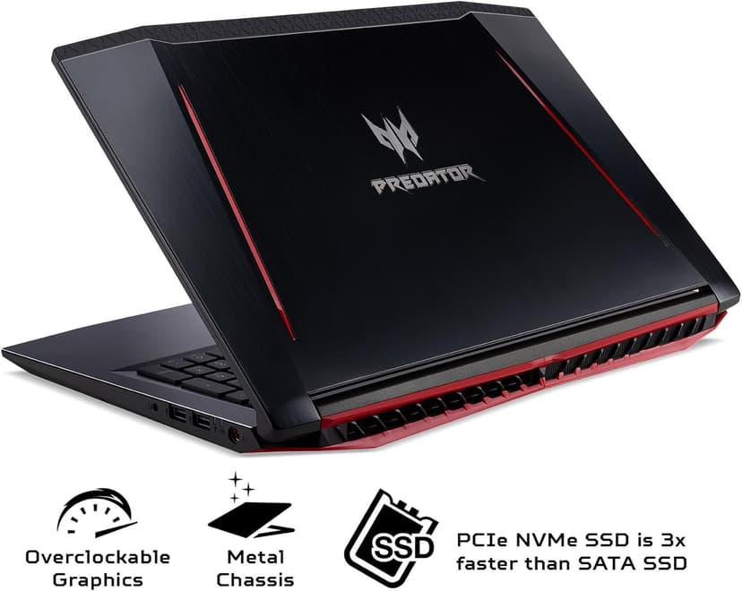 Acer Predator Helios 300 Gaming Laptop PC, 15.6" FHD IPS w/ 144Hz Refresh, Intel i7-8750H, GTX 1060 6GB, 16GB DDR4, 256GB NVMe SSD, Aeroblade Metal Fans PH315-51-78NP
