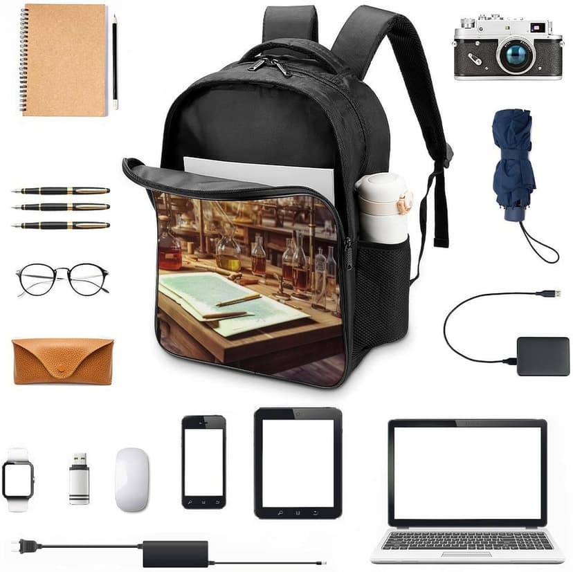 Backpack for Women Men Travel Laptop Backpack Lightweight Bookbag Chemistry Lab Daypack for Work Hiking