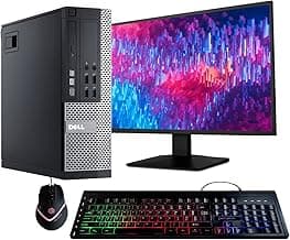 Dell Optiplex 9020 Desktop Computer PC, Intel Quad-Core i5, 500GB HDD Storage, 8GB DDR3 RAM, Windows 10 Pro, DVD, WiFi, 20in Monitor, RGB Productivity Bundle (Renewed)