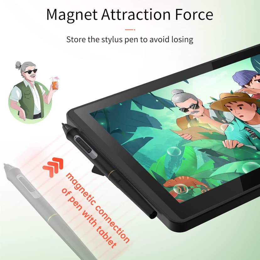 Bisofice Drawing Tablet with Screen, Graphics Tablet with Battery-Free Stylus, 11.6 inch Full-Laminated Graphic Drawing Monitor for Design, Digital Art, Illustration, Photo Editing, Support Win & Mac