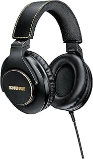 Shure SRH840A Over-Ear Wired Headphones for Critical Listening & Monitoring, Professional Headset, Tailored Frequency Response, Superior Detailed Sound, Adjustable & Collapsible Design - 2022 Version