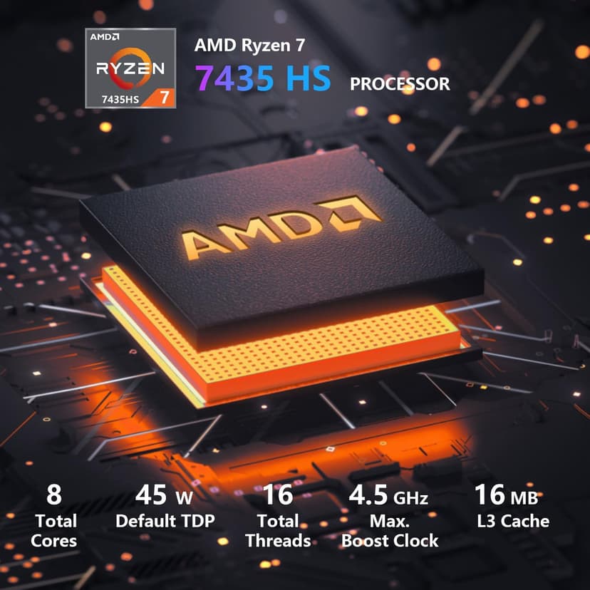 Lenovo LOQ 15 15ARP9 RTX 4050 Gaming Laptop, 15.6 FHD 144Hz IPS Display, AMD Ryzen 7 7435HS, NVIDIA GeForce RTX 4050, 32GB DDR5 RAM, 1TB SSD, Backlit Keyboard, Wi-Fi 6, Bundle with PCO Laptop Cooler