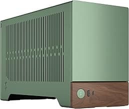 Fractal Design Terra Jade - Wood Walnut Front Panel - Small Form Factor - Mini ITX Gaming case – PCIe 4.0 Riser Cable – USB Type-C - Anodized Aluminum Panels