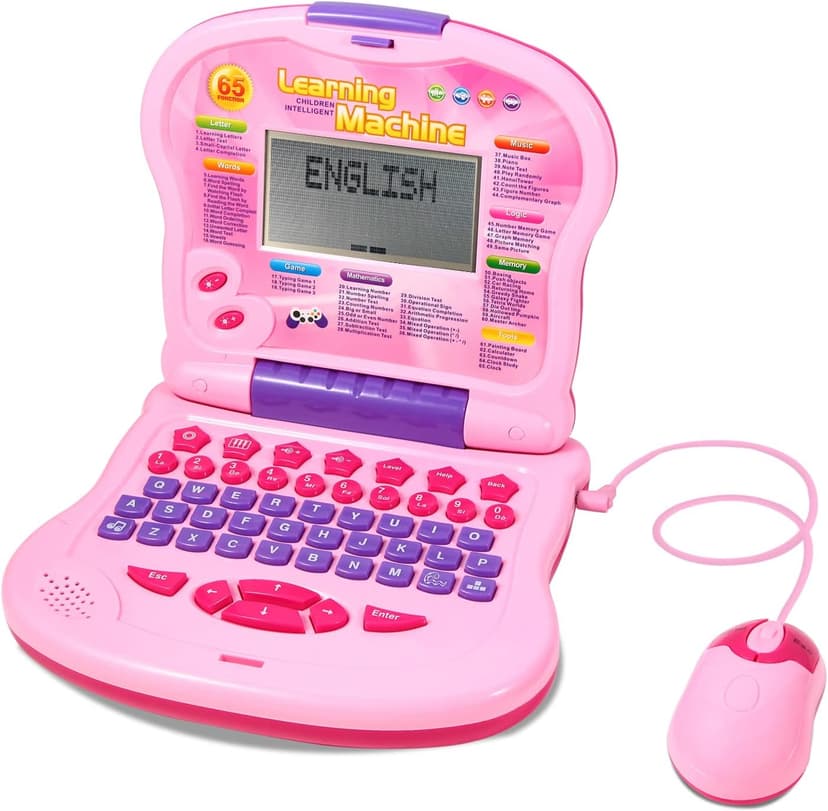LESHITIAN Kids Laptop, 65 Learning Activities to Learn Alphabet, Words, Mathematics, Play Games and Music, Leaning Computer for Kids Ages 3+