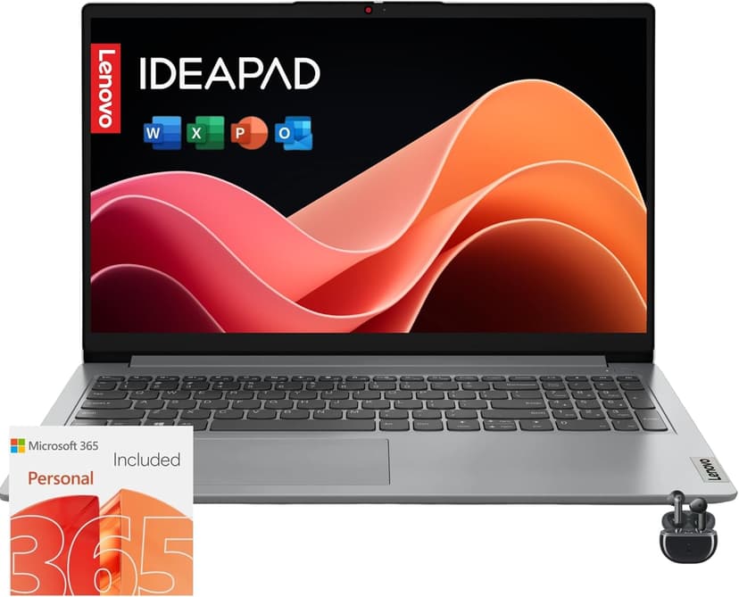 Lenovo IdeaPad 1i Laptop with Microsoft 365 Home and Business • 20GB RAM • 1TB Cloud Storage and 512GB SSD • Intel Core • 14 Anti-Glare Screen • WiFi-6 • 11HR Battery • Windows 11 • W/O Earbuds