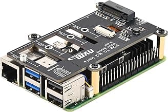 PCIe M.2 HAT+ for Raspberry Pi 5, NVMe SSD PIP PCIe Peripheral Board With Extra Screw Sets for 2280/2260/2242/2230 NVMe SSD
