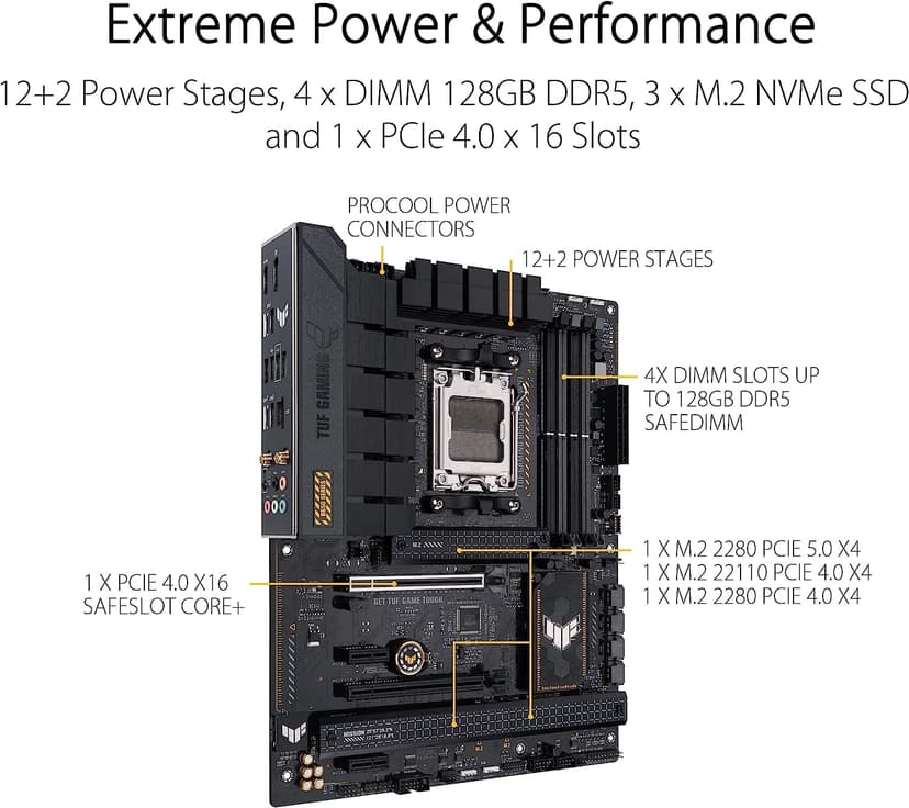 MICRO CENTER AMD Ryzen 7 7700X Desktop CPU Processorwith ASUS TUF Gaming B650-PLUS WiFi DDR5 PCIe 5.0 ATX Gaming Motherboard