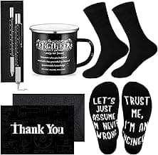 ReliThick 6 Pcs Engineer Gifts for Men Funny Aerospace Engineering Gifts Included 12 oz Enamel Mug Socks Ballpoint Pen with Box Thank You Card Envelope Birthday for Computer Mechanical Engineers
