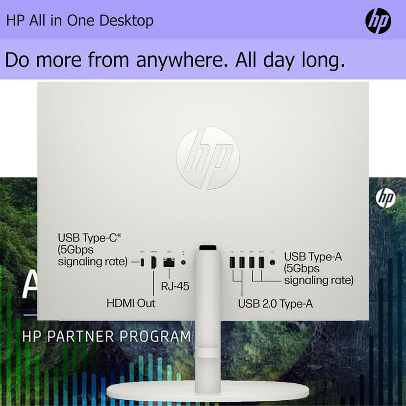 HP Business All-in-One Desktop| 22" Full HD Display| Intel Dual-core Processor| 16GB RAM| 512GB PCIe SSD| 128GB External Drive & Microsoft Office Trial| KB&Mouse| HDMI&USB-C| WiFi6| Windows 11 Pro