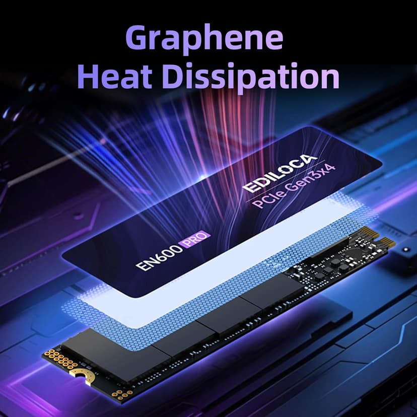 EN600 PRO SSD 256GB PCIe 3.0 Gen 3x4, NVMe M.2 2280, Up to 2800MB/s, Internal Solid State Drive, SLC Cache 3D NAND TLC, Graphene Cooling Sticker, Storage for PC, Desktop and Laptops