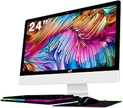 STGSivir All in One Desktop Computer 24" FHD Display, Intel Core i7 up to 3.9GHz, 16G Memory, 512G SSD, WiFi 5, Bluetooth, RGB Keyboard & Mouse & Mouse Pad, Webcam, Windows 10 Home