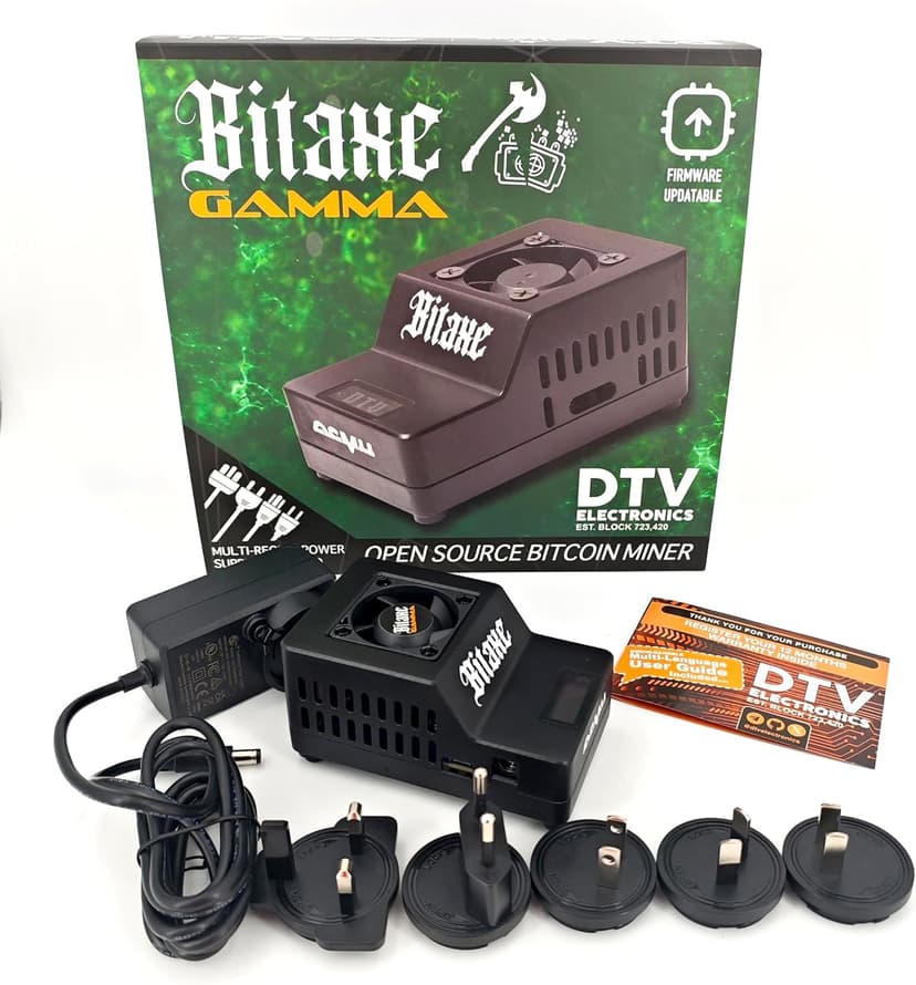 DTV ELECTRONICS Bitaxe Gamma Open Source Bitcoin ASIC Miner - 1.2 TH/s Hash Rate, Low Power Consumption - Vitax Gamma - Quiet Solo Bitcoin Miner for Home Use