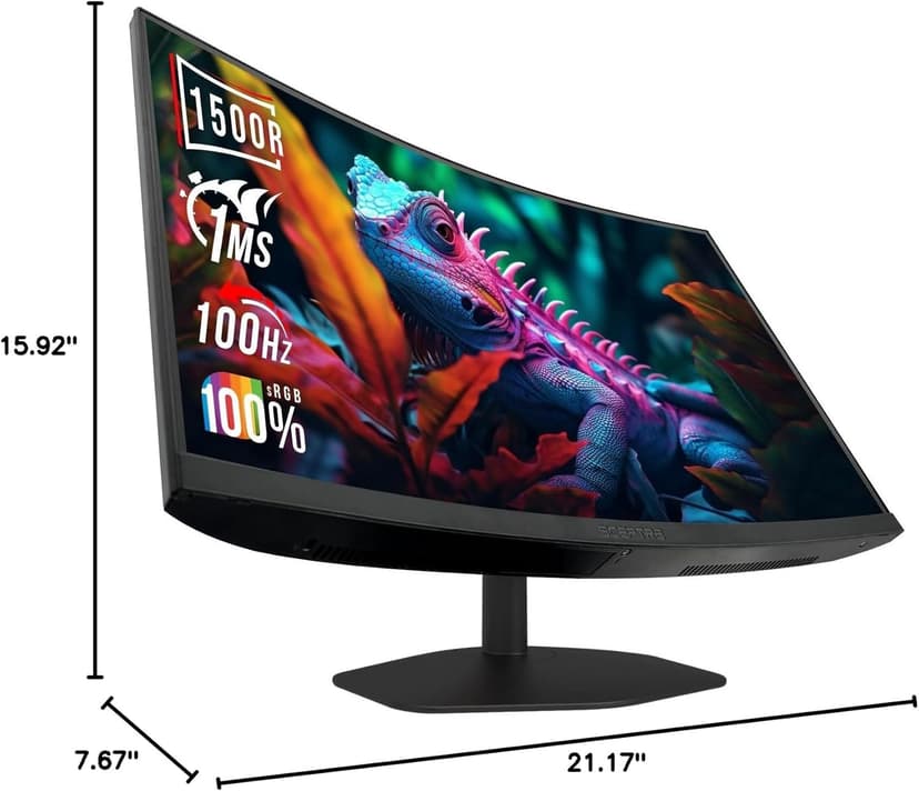 Sceptre Curved 24-inch Gaming Monitor 1500R DisplayPort HDMI X2 Eye Care 100% sRGB Build-in Speakers, 1ms 100Hz Machine Black 2024 (C248W-FW100T Series)