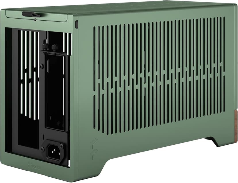 Fractal Design Terra Jade - Wood Walnut Front Panel - Small Form Factor - Mini ITX Gaming case – PCIe 4.0 Riser Cable – USB Type-C - Anodized Aluminum Panels