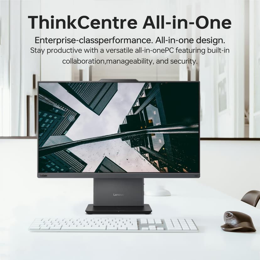 Lenovo ThinkCentre All-in-One Business Computer, 23.8" FHD Display, Intel 6-Core Processor, 16GB DDR5 RAM, 512GB PCIe SSD, Wi-Fi 6, HDMI, USB-C, Webcam, Windows 11 Pro