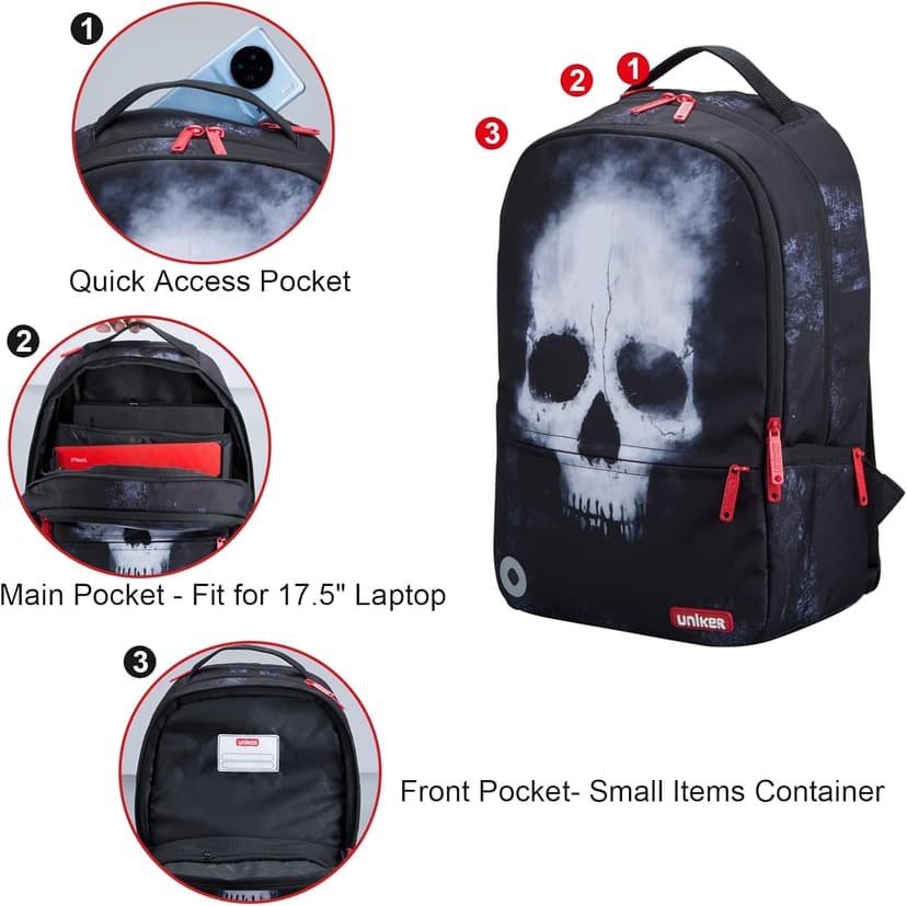 UNIKER Travel Laptop Backpack,Graffiti Backpack for Work,Men Daypacks Black,Designer Laptop Bag for 15.6 Inch,College Backpack Call of Duty Gamers