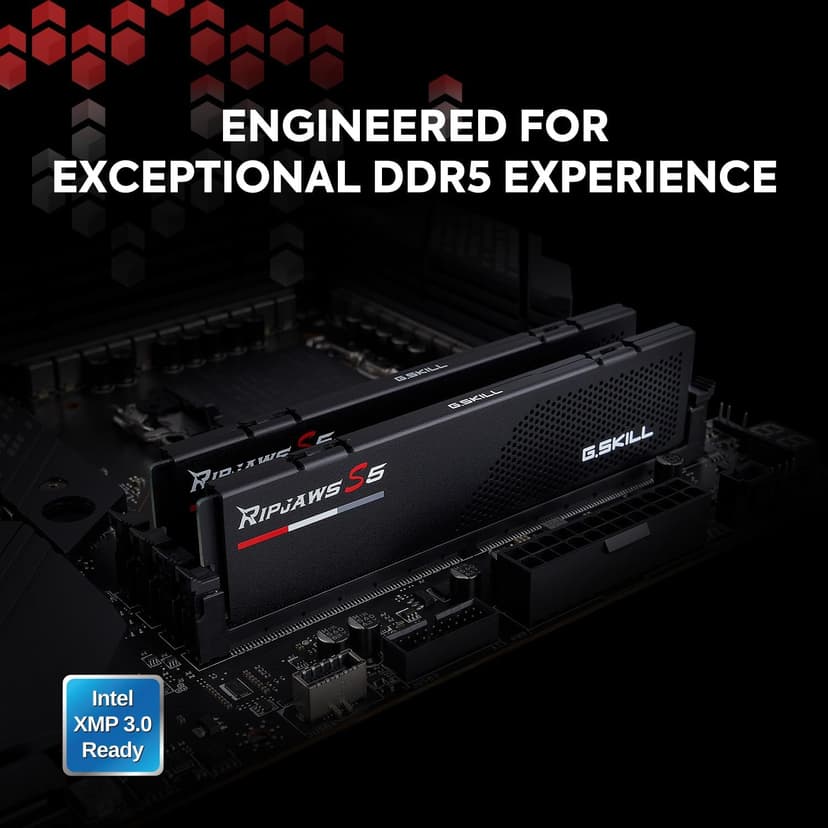 G.SKILL Ripjaws S5 Series (Intel XMP 3.0) DDR5 RAM 64GB (2x32GB) 5600MT/s CL30-36-36-89 1.25V Desktop Computer Memory UDIMM - Matte Black (F5-5600J3036D32GA2-RS5K)