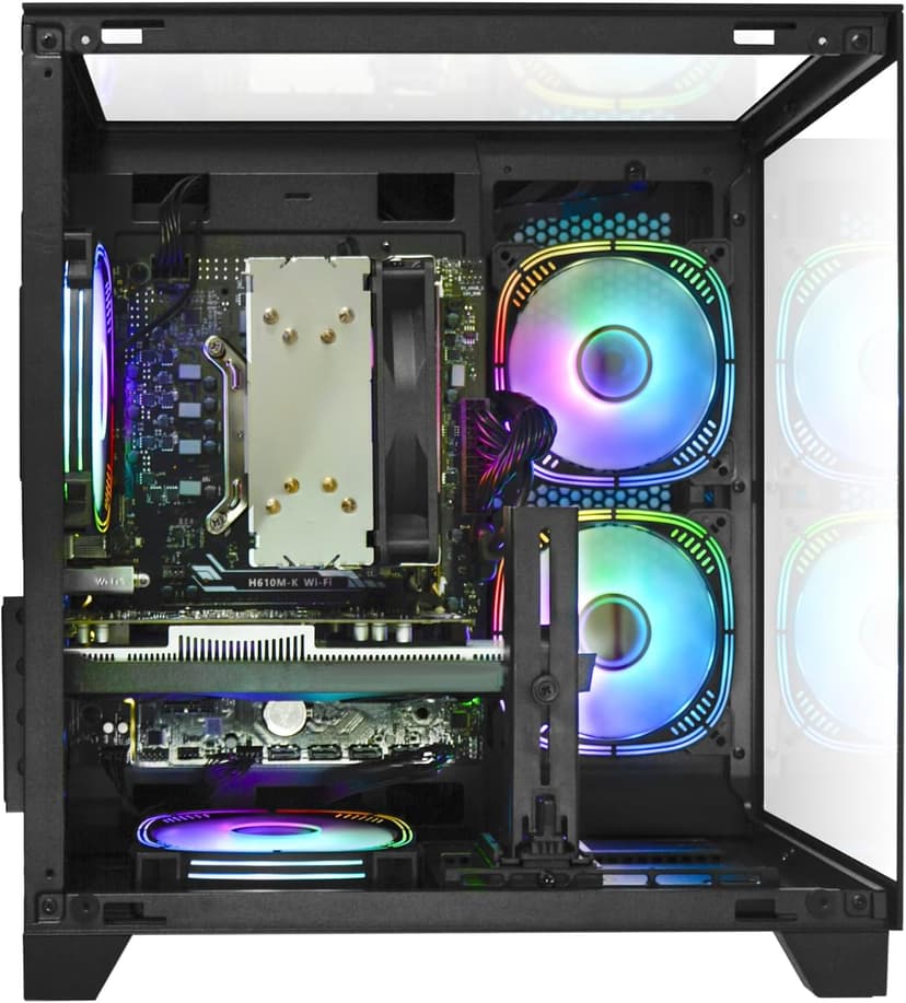 Gaming PC, Prebuilt Desktop with Intel 12th Core i5-12400F & GeForce RTX3050, 32G DDR4 RAM, 1TB NVME SSD, Tower Computer for Gaming, Home and Office (Black)