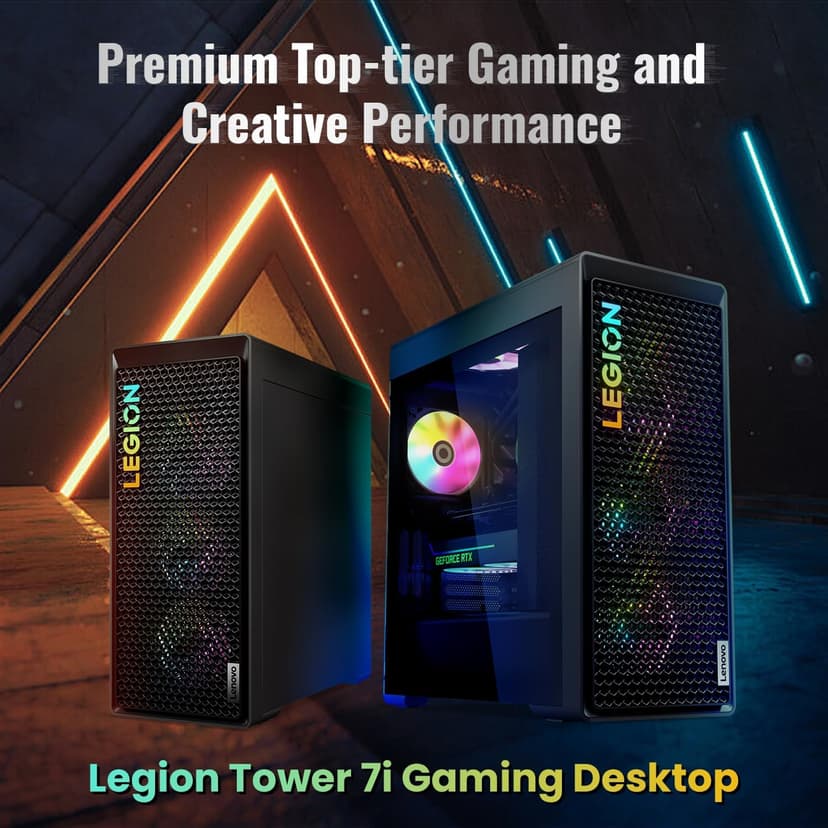 Lenovo Legion Tower 7i Gen 8 Intel i9-14900KF, NVIDIA GeForce RTX 4080 Super Premium Gaming Desktop, 64GB DDR5, 4TB SSD, RGB Light, Wired M&KB, Wi-Fi 6, Bundle USB-C Travel Hub Gen2 Dock