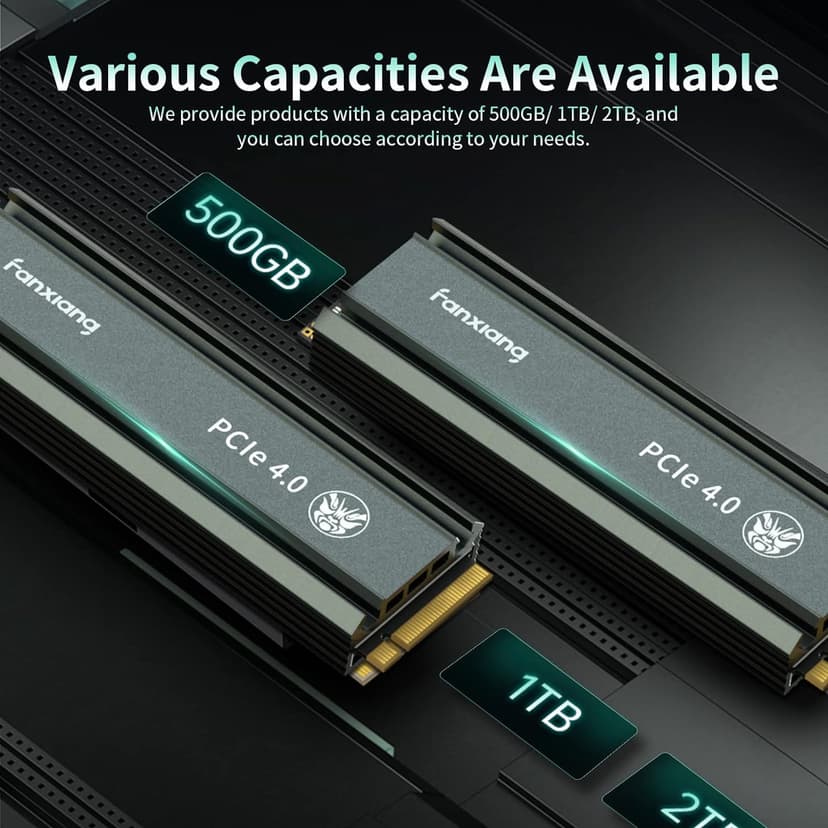 S660 PCIe 4.0 2TB SSD for PS5 with Heatsink, Up to 5000MB/s, NVMe M.2 SSD Internal Gaming SSD NAND SLC Cache Suitable for PS5 Enthusiasts, Technology Enthusiasts, IT Professionals