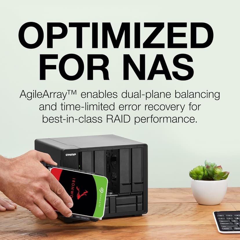 Seagate IronWolf 10TB NAS Internal Hard Drive HDD – 3.5 Inch SATA 6Gb/s 7200 RPM 256MB Cache RAID Network Attached Storage Home Servers - (ST10000VN0008)