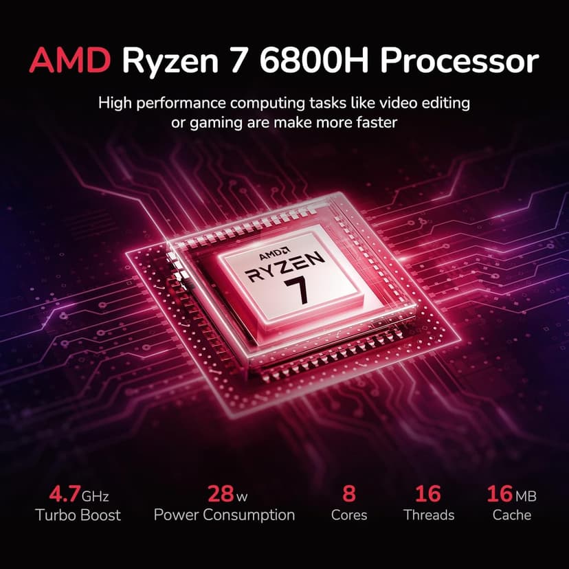 NIMO 15.6" IPS FHD-Gaming-Laptop, 8 Cores AMD Ryzen 7 6800H 32GB DDR5 RAM 1TB SSD (Beat Intel i7-12700H, Up to 4.7GHz) AMD Radeon 680M GPU-Computer with 100W GaN Type-C Backlit Keyboard Fingerprint
