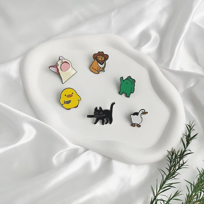 6 Pcs Funny Enamel Pins - Cute Cool Spooky Meme Metal Brooch Pins for Backpacks, Hats, Bags, Jackets, Lanyards - Novelty Gifts for Adults, Teens, Women, Men (Style 4)