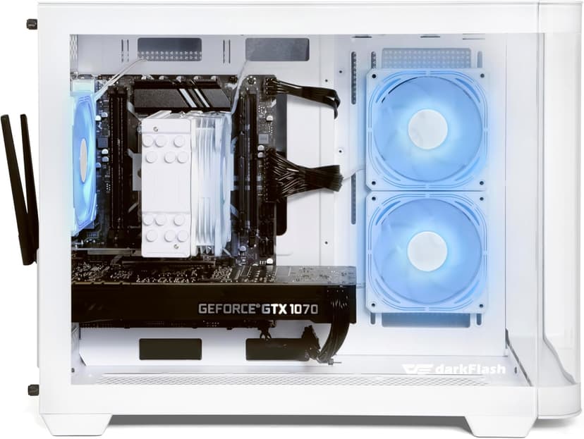 Volt X3 Gaming PC Desktop Computer - Intel e5-1650 v4 4.0GHz, NVIDIA GTX 1070 8GB, 16GB DDR4 RAM, 512GB NVMe SSD, 4 RGB Fans, Wireless WiFi + Bluetooth, Windows 11 Home 64-Bit Activated (White)