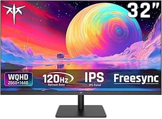 32 Inch 2K Computer Monitor, IPS 1440p Monitor with Ultra-Thin Bezels, HDR10, Freesync/G-sync, HDMI/DP Ports, Tilt Adjustable, Eyecare, Ideal for Business, Office, and Casual Gaming