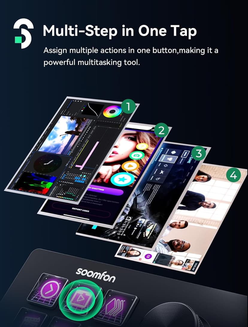 SOOMFON Stream Controller SE Stream Control Deck with 6 Customizable LCD Macro Keys to Trigger Actions in OBS Twitch YouTube for Content Creators Streaming Gaming Compatible with PC & Mac