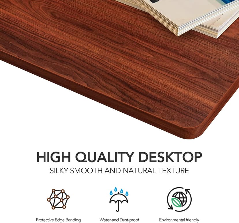 SANODESK Whole-Piece Particle Board Table Top for Standing Desk and Home Office Desk DIY, 40x24x1 Inch Mahogany Desk Top